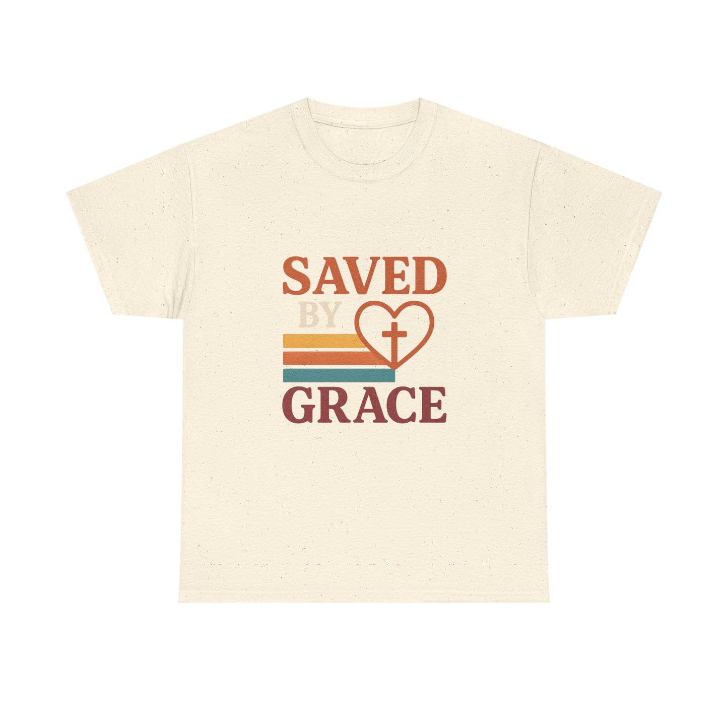 Saved by Grace Tee - Unisex Heavy Cotton T-Shirt for Faith & Inspiration, Christian Apparel, Perfect for Church, Gifts, and Celebrations