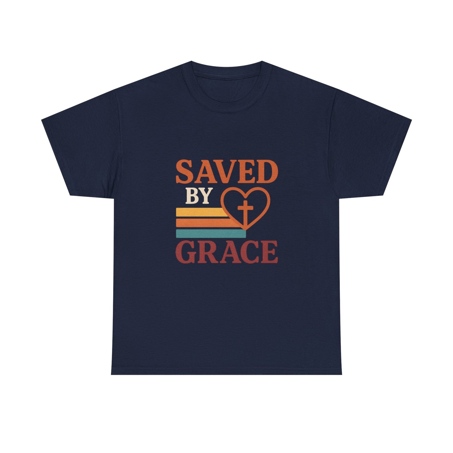 Saved by Grace Tee - Unisex Heavy Cotton T-Shirt for Faith & Inspiration, Christian Apparel, Perfect for Church, Gifts, and Celebrations