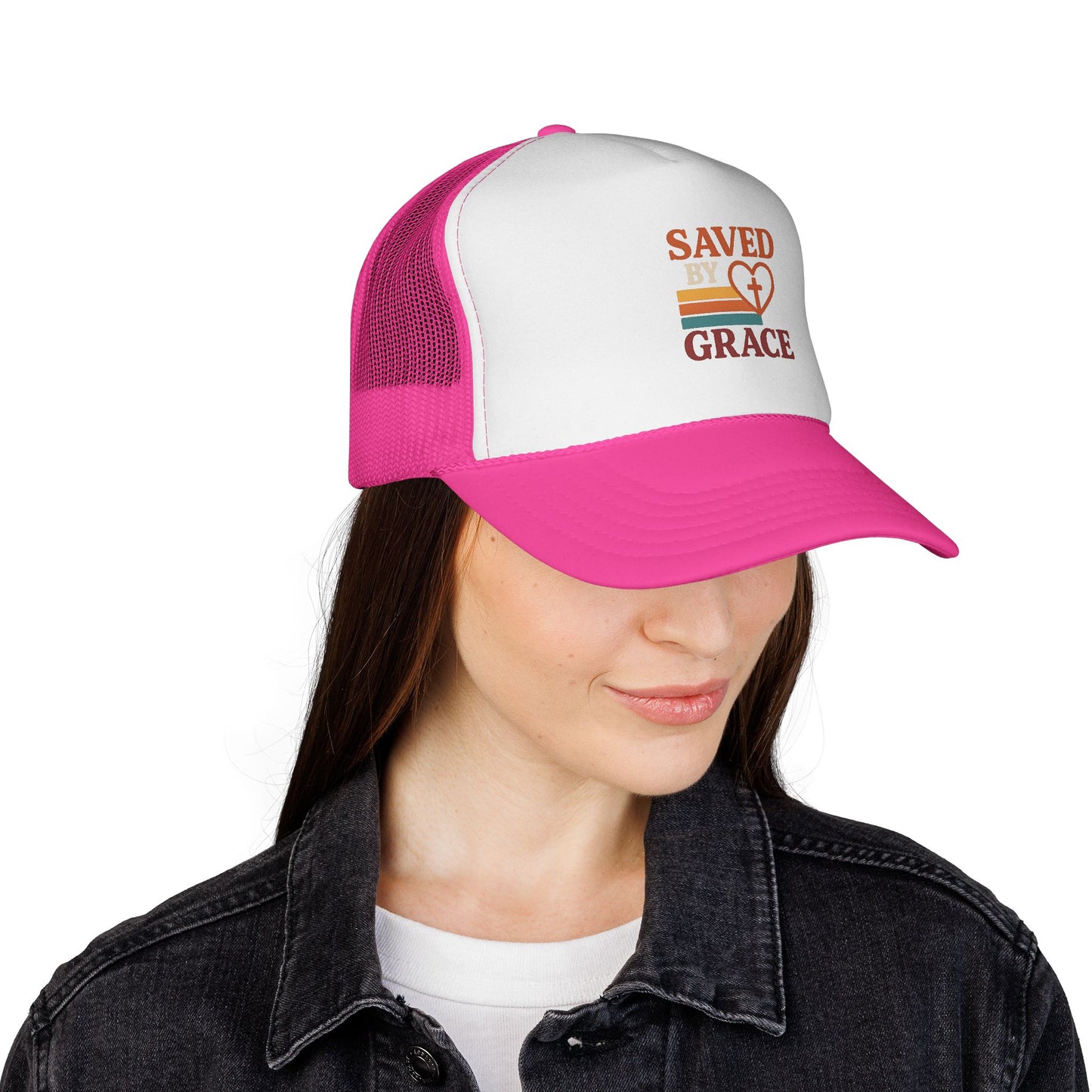 Saved by Grace: Faith-Inspired Trucker Caps, Christian Hats, Accessories, Inspirational Gifts, Trendy Religious Gear