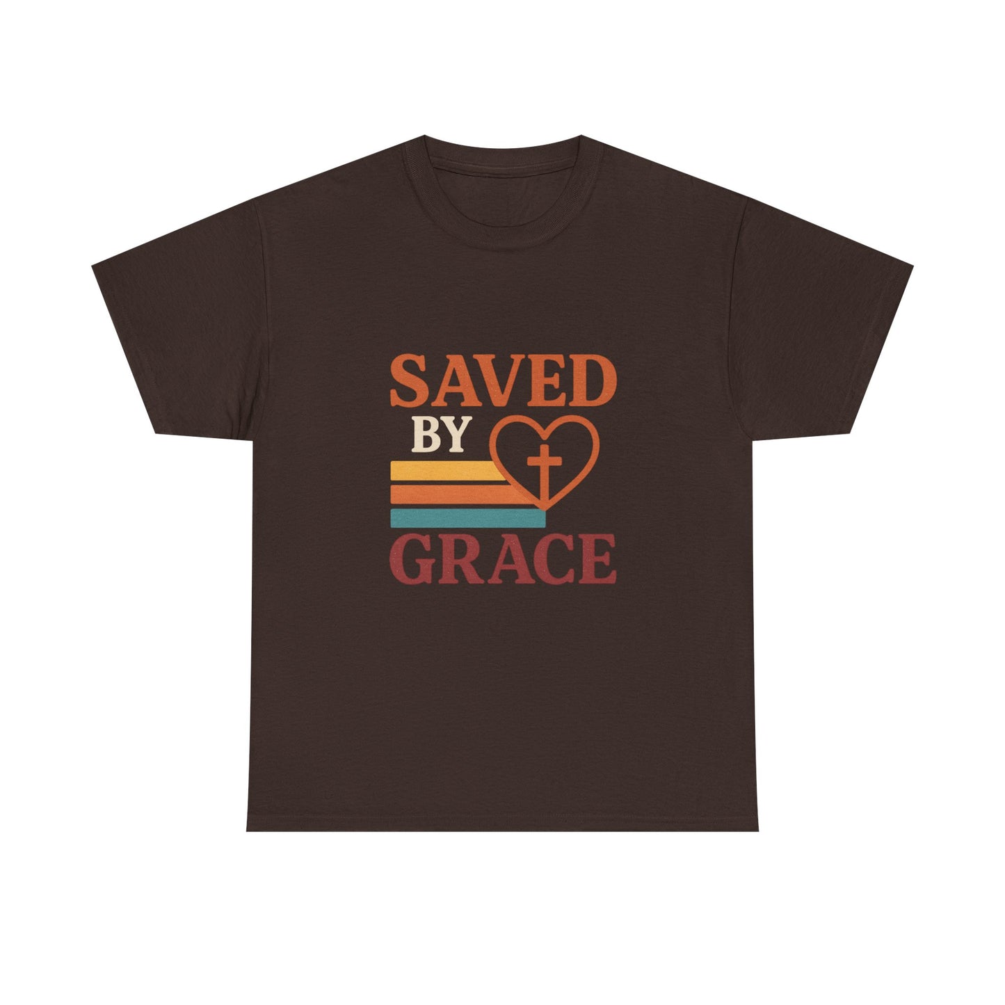 Saved by Grace Tee - Unisex Heavy Cotton T-Shirt for Faith & Inspiration, Christian Apparel, Perfect for Church, Gifts, and Celebrations