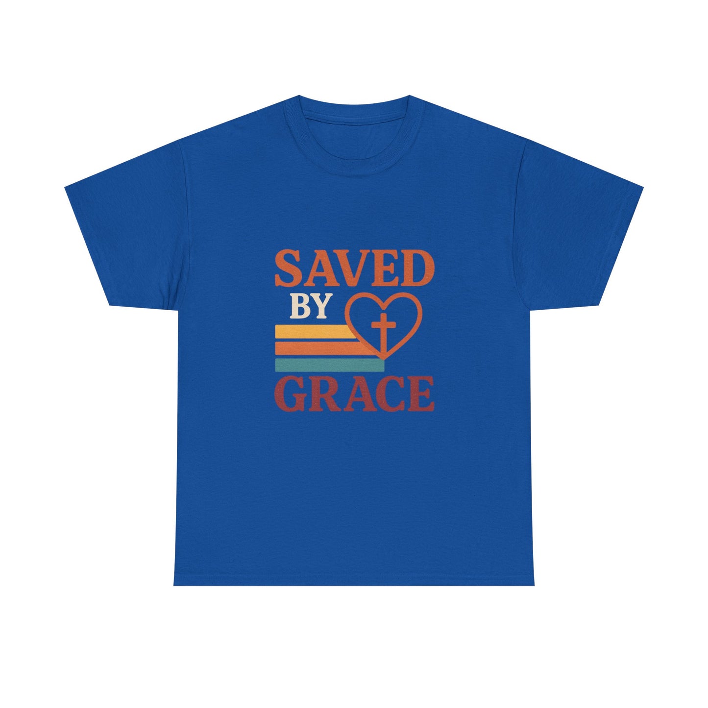 Saved by Grace Tee - Unisex Heavy Cotton T-Shirt for Faith & Inspiration, Christian Apparel, Perfect for Church, Gifts, and Celebrations