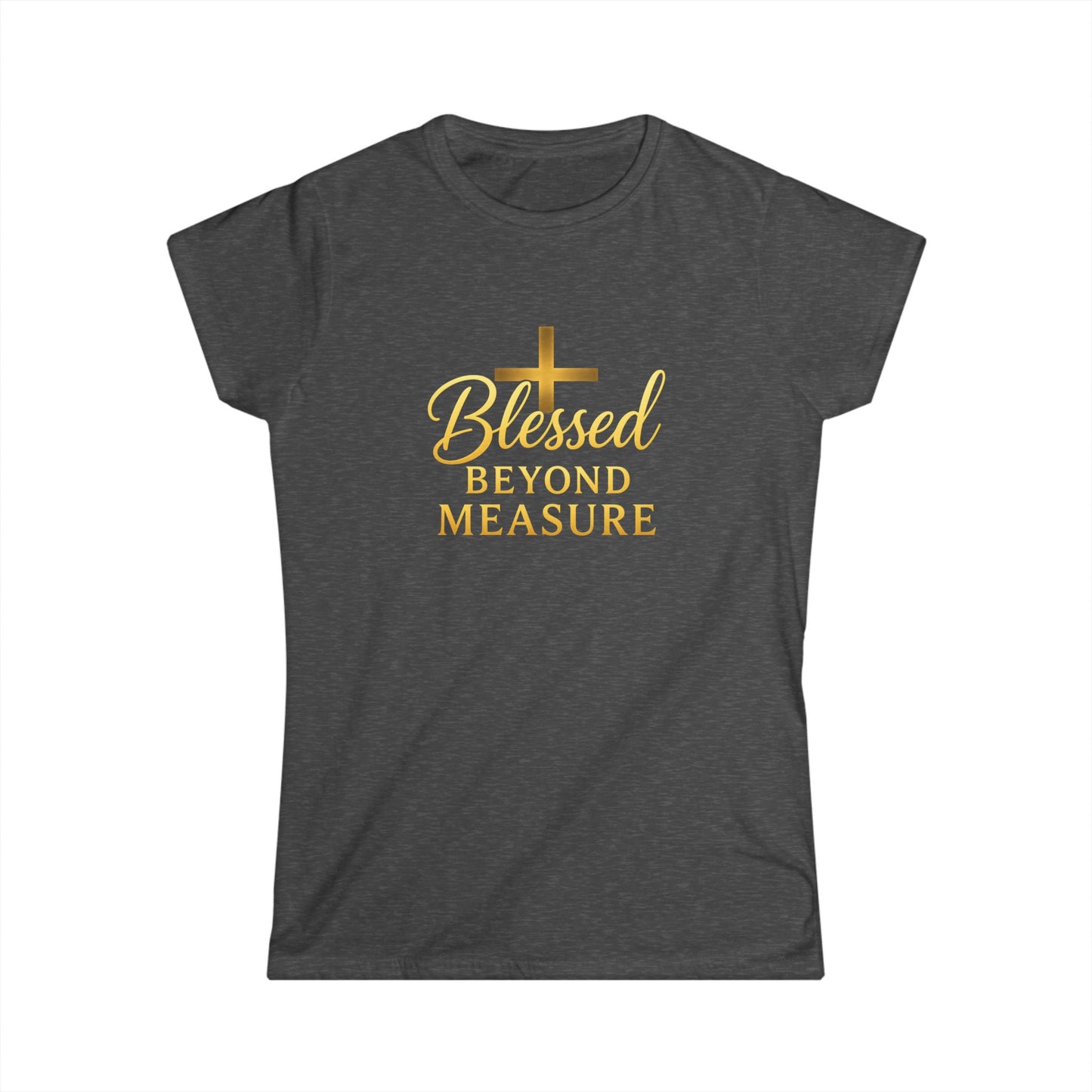 Blessed Beyond Measure Women's Softstyle Tee, Christian Apparel, Inspirational Shirt, Faith-Based Gift, Casual Religious Top