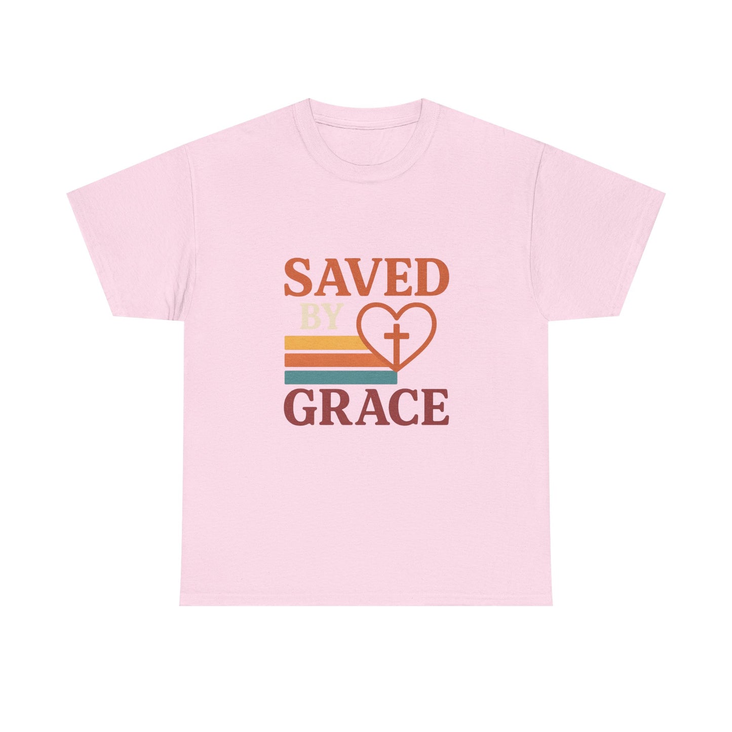 Saved by Grace Tee - Unisex Heavy Cotton T-Shirt for Faith & Inspiration, Christian Apparel, Perfect for Church, Gifts, and Celebrations