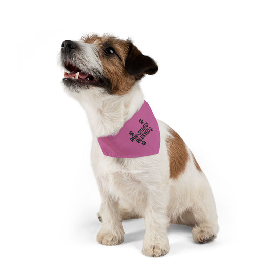 Paw-sitively Blessed Pet Bandana Collar, Dog Accessory, Adjustable Dog Scarf, Cute Pet Gift, Dog Outfit, Pet Fashion