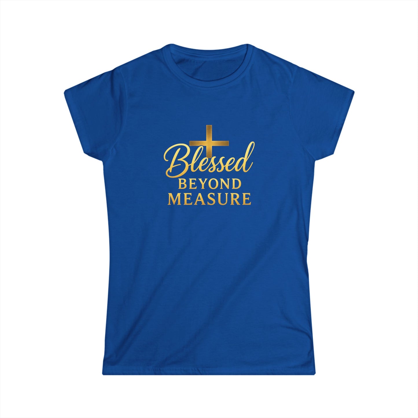 Blessed Beyond Measure Women's Softstyle Tee, Christian Apparel, Inspirational Shirt, Faith-Based Gift, Casual Religious Top