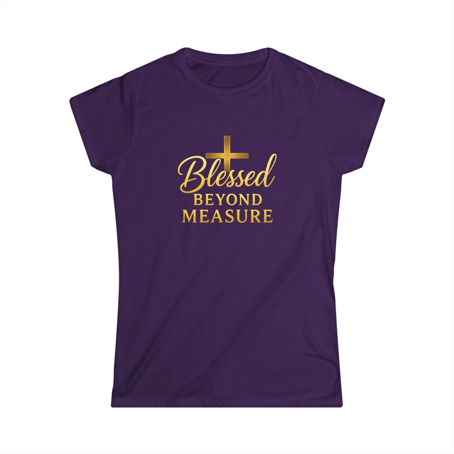 Blessed Beyond Measure Women's Softstyle Tee, Christian Apparel, Inspirational Shirt, Faith-Based Gift, Casual Religious Top