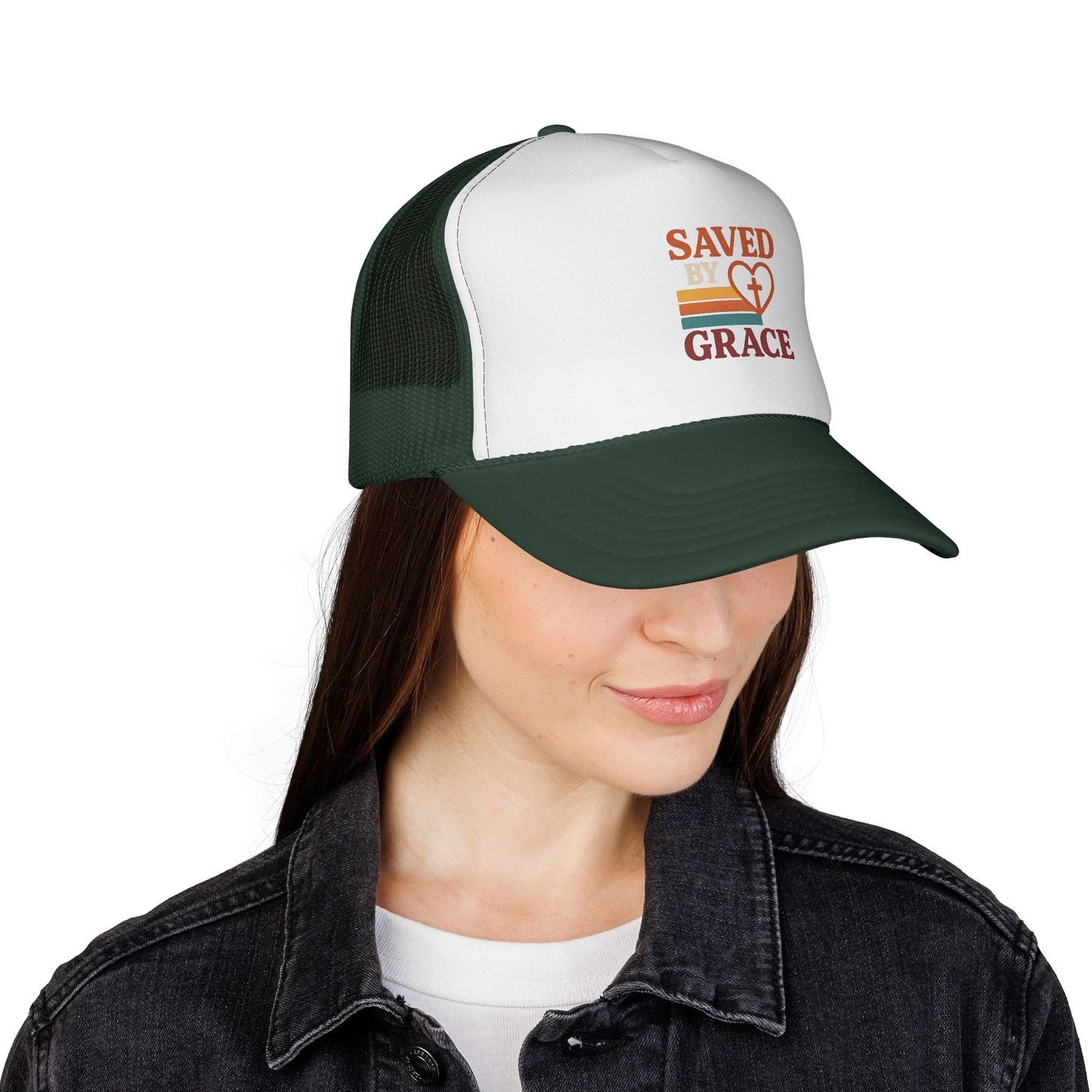 Saved by Grace: Faith-Inspired Trucker Caps, Christian Hats,  Accessories, Inspirational Gifts, Trendy Religious Gear