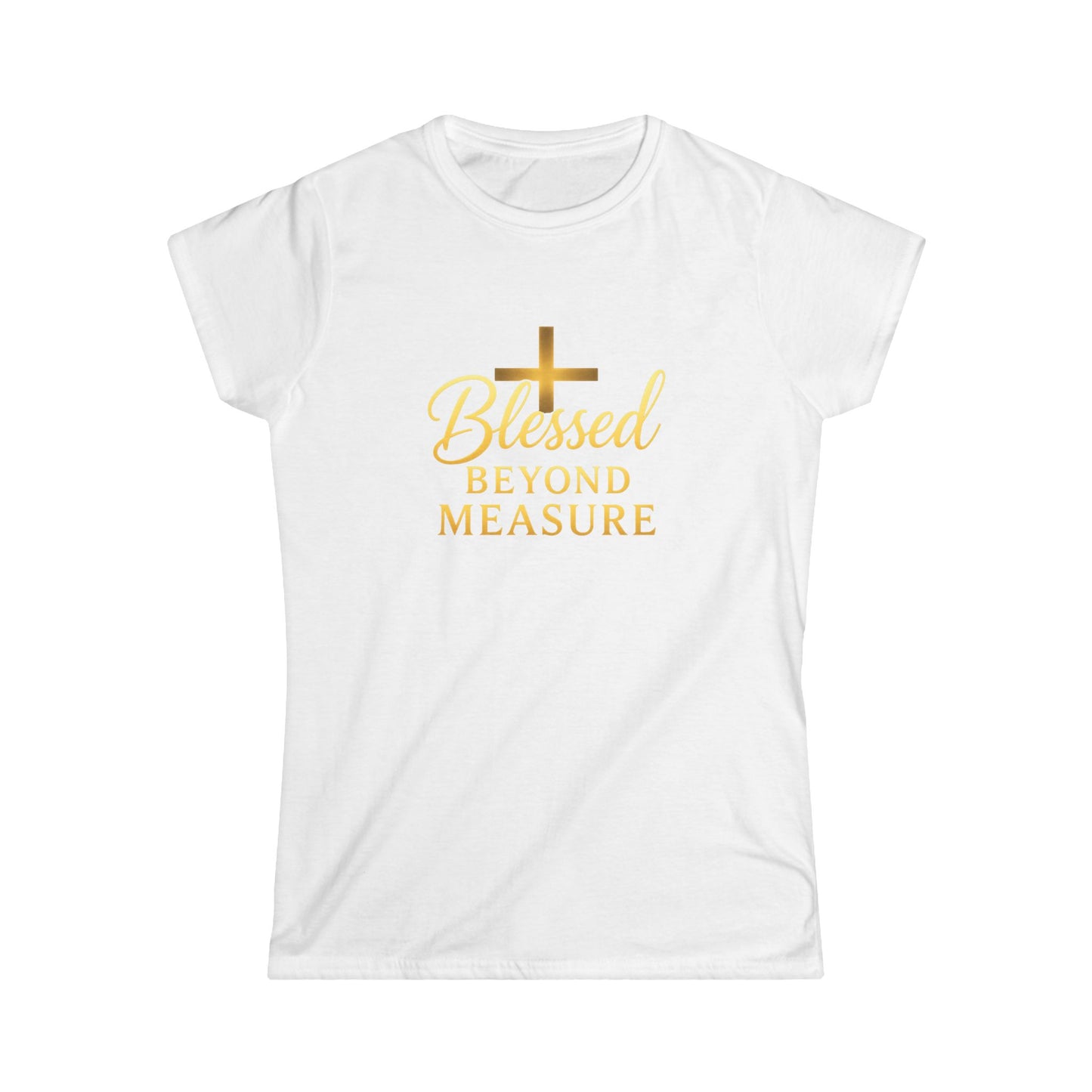 Blessed Beyond Measure Women's Softstyle Tee, Christian Apparel, Inspirational Shirt, Faith-Based Gift, Casual Religious Top