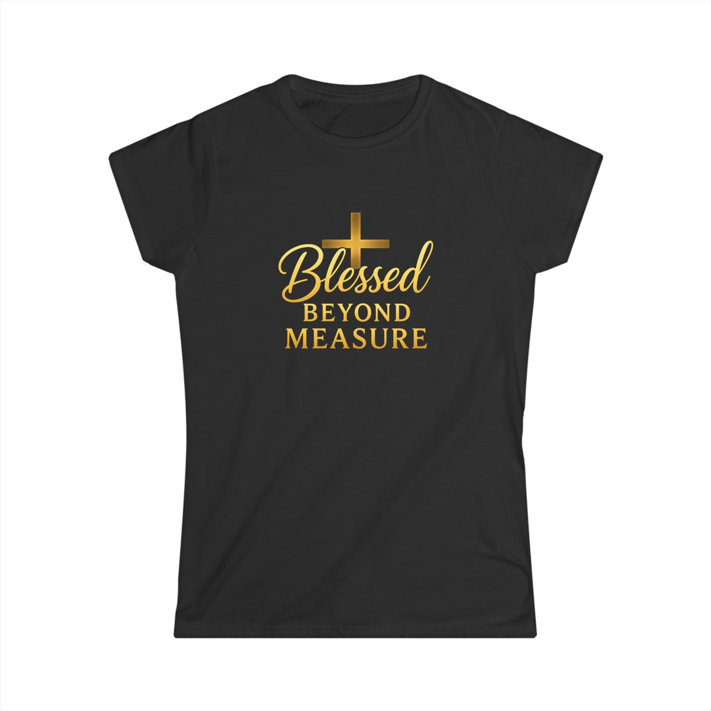 Blessed Beyond Measure Women's Softstyle Tee, Christian Apparel, Inspirational Shirt, Faith-Based Gift, Casual Religious Top