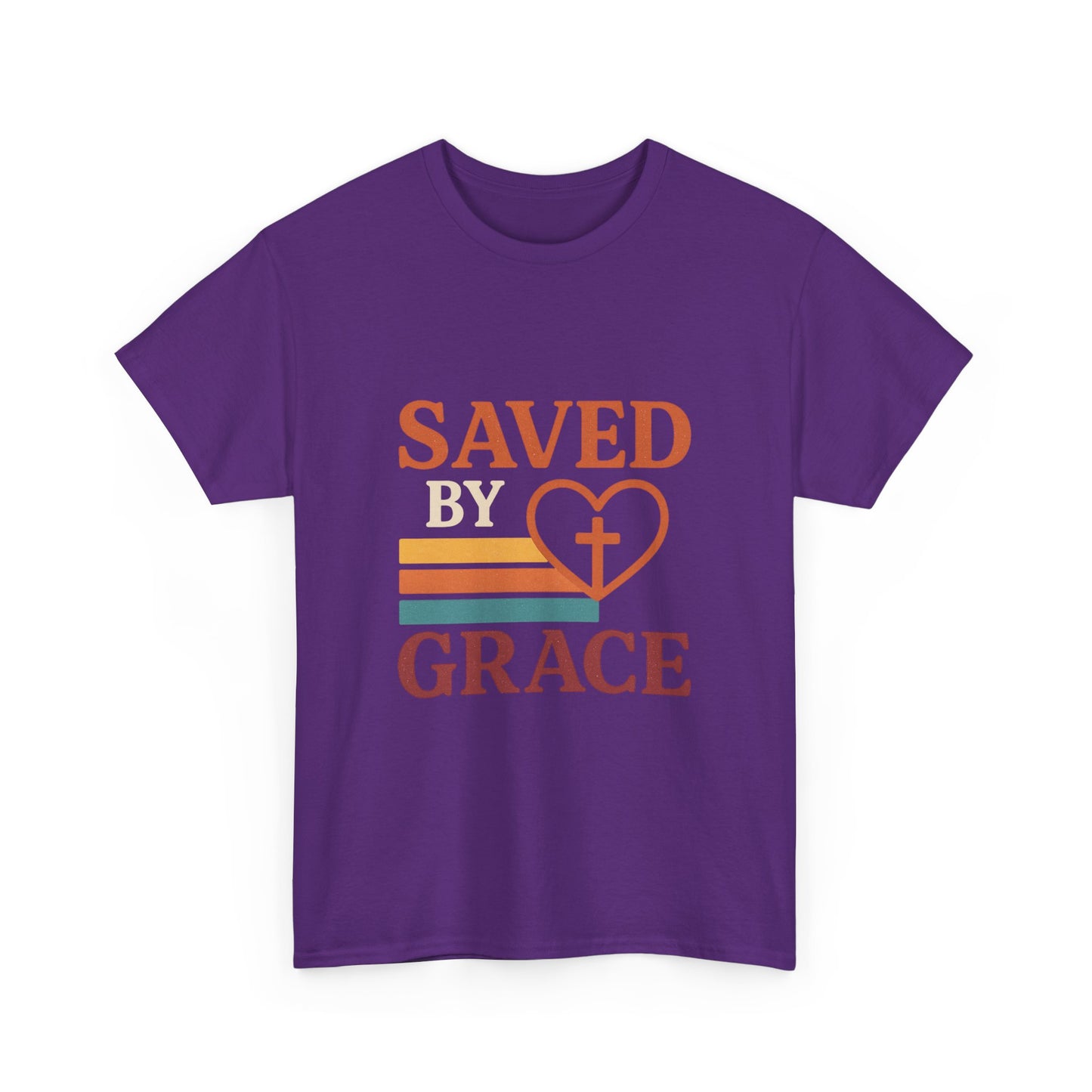 Saved by Grace Tee - Unisex Heavy Cotton T-Shirt for Faith & Inspiration, Christian Apparel, Perfect for Church, Gifts, and Celebrations