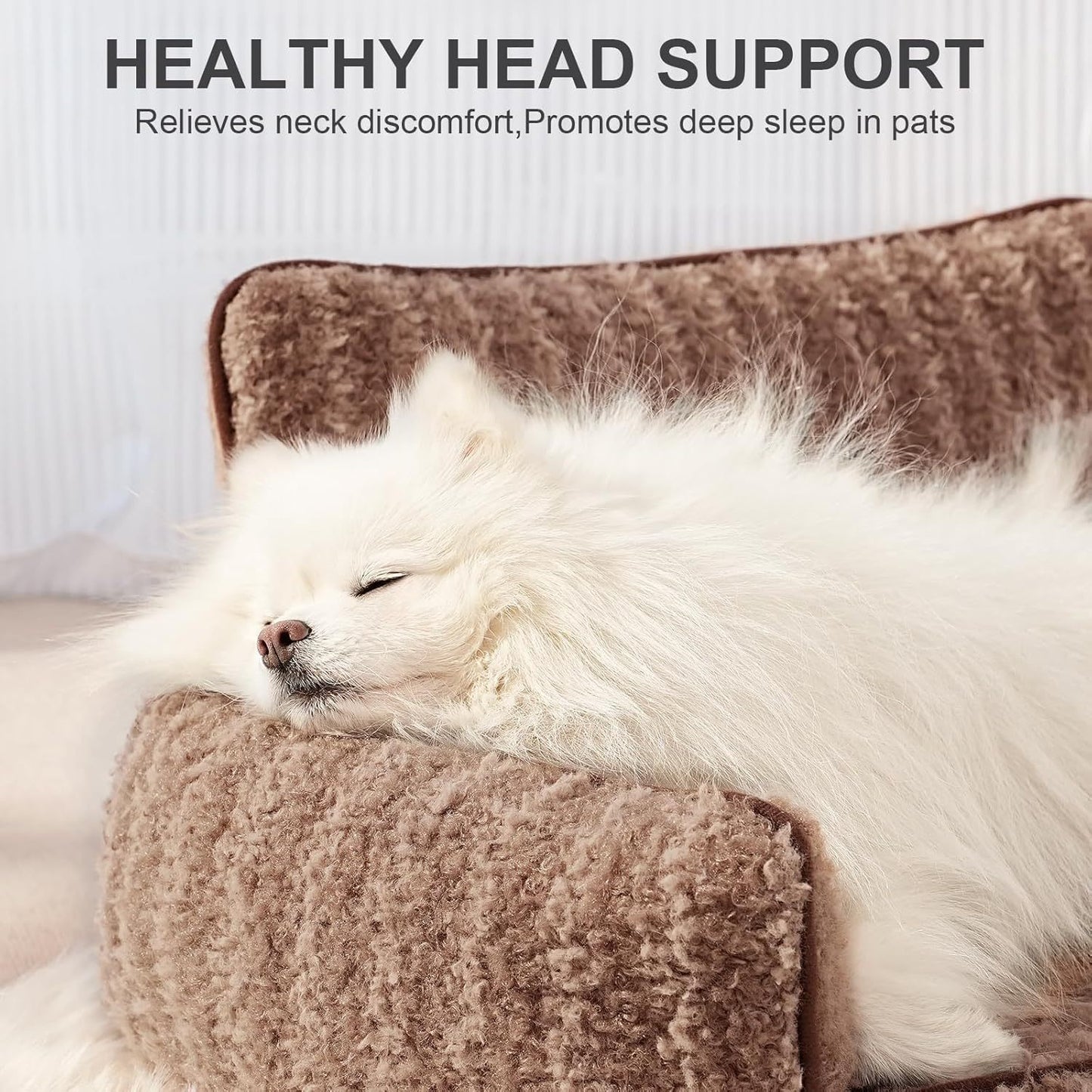 Orthopedic small dog and cat Couch For Indoor Cats - 26x19x11.8 Inch Pet Bed with Removable Washable Cover & Non-Slip Bottom, Small Dog Bed For Puppies, Brown