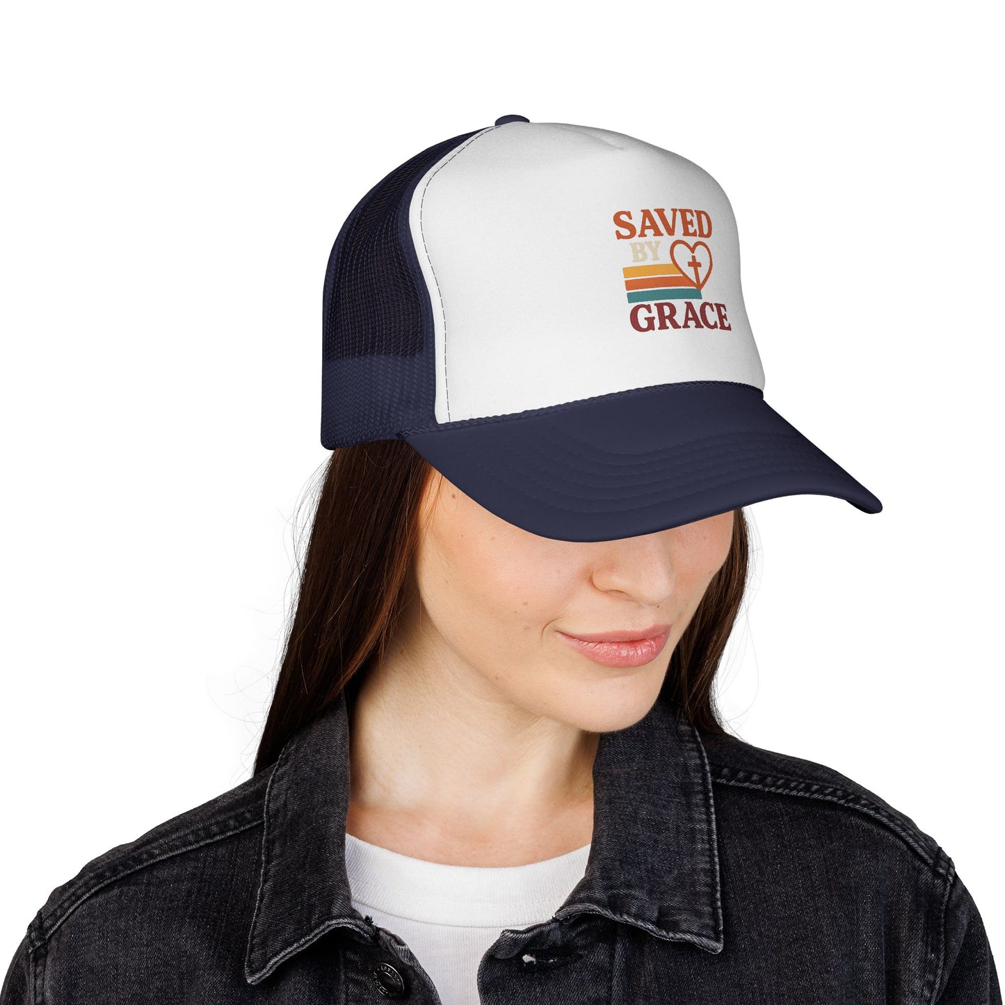 Saved by Grace: Faith-Inspired Trucker Caps, Christian Hats,  Accessories, Inspirational Gifts, Trendy Religious Gear