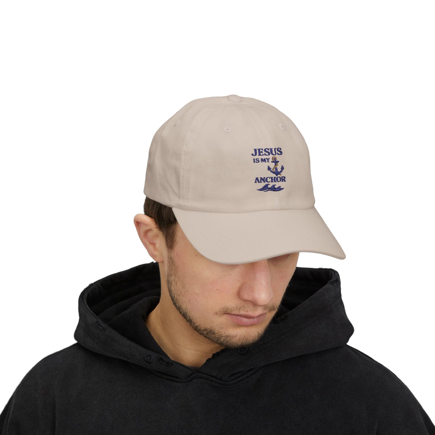 Jesus is My Anchor Dad Cap, Casual Hat for Faith Lovers, Perfect Gift for Dads, Summer Style, Religious Apparel